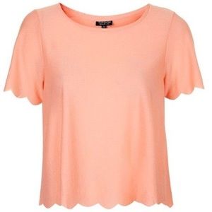 TOPSHOP Scallop Frill Hem Tee Shirt